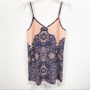 Miin Pink And Blue Spaghetti Strap Top Small